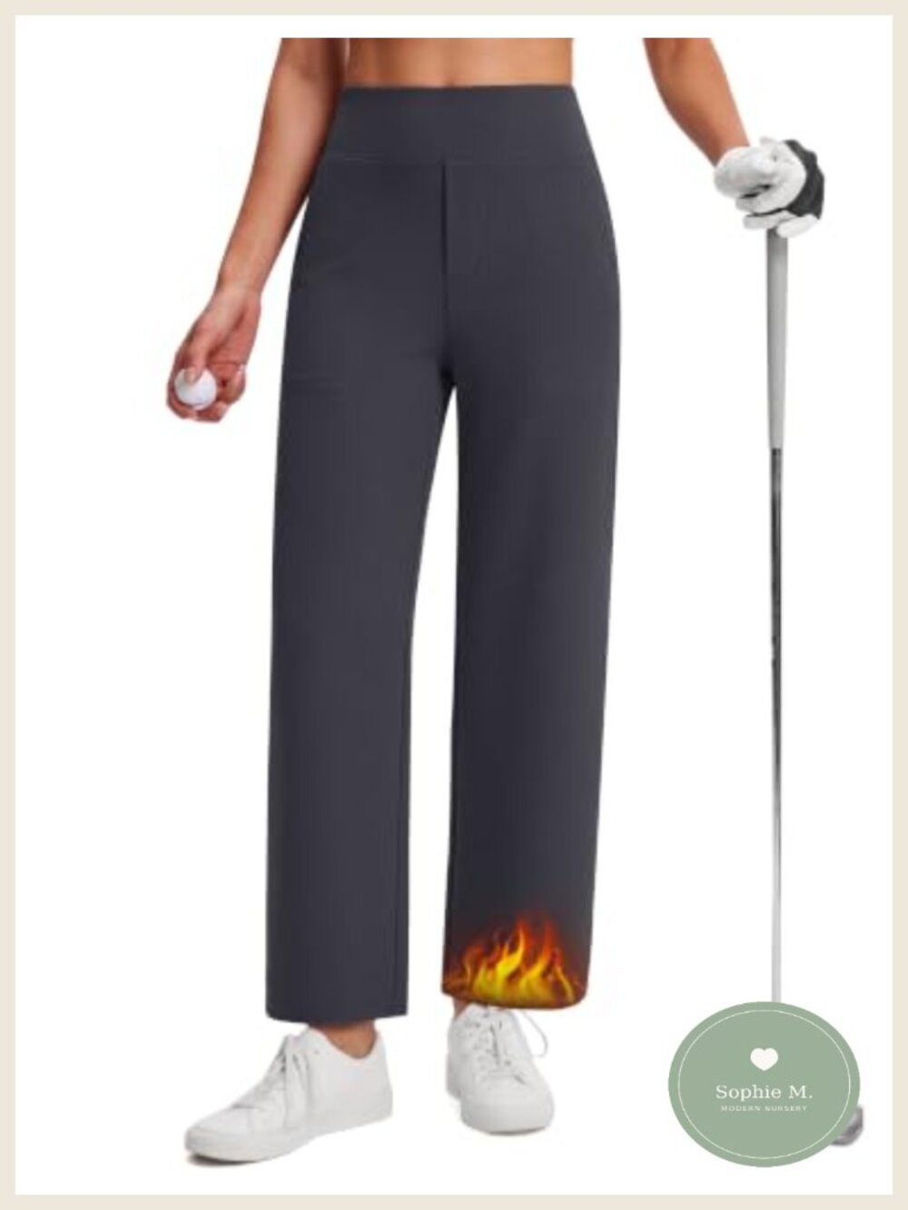 Fleece Lined Golf Pants for Women Ankle Work Slacks